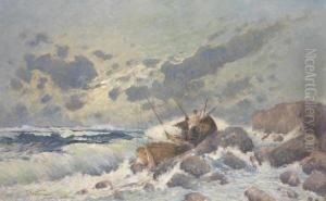 Fischerbootscheitert In Der Brandung