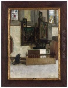A Monk Praying; And Portrait Of A Young Girl, Bust-length by Alfred George Webster