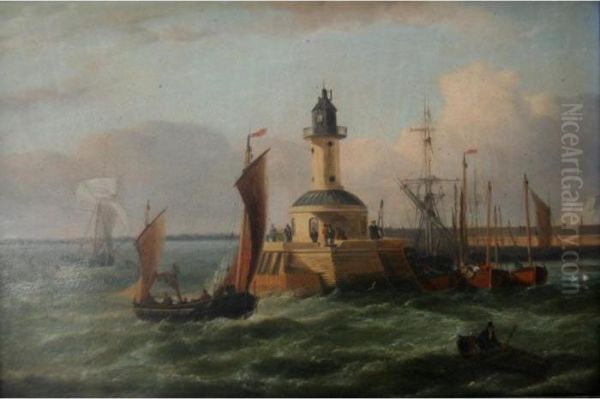 Ramsgate: Vessels Off The Lighthouse; Vessels In The Harbour - view 1