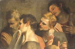 The heads of four disciples at the Last Supper by Federico Fiori Barocci