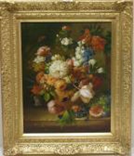 Still Life Flowers And Fruit - view 1