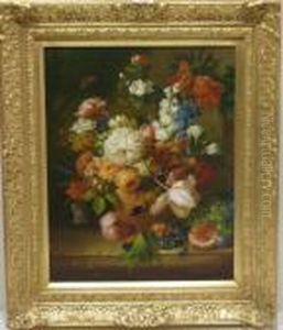 Still Life Flowers And Fruit