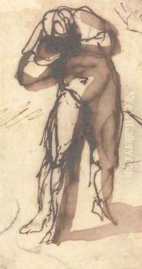A nude leaning forward by Federico Fiori Barocci