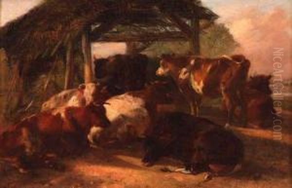 Cattle Before A Shed - view 1
