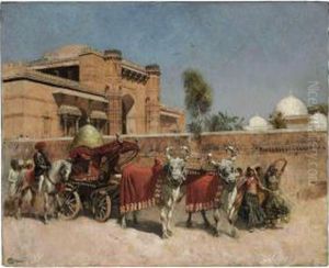 A Wedding Procession Before A Palace In Rajasthan A Wedding Procession Before A Palace In Rajasthan