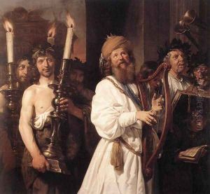 David Playing the Harp 1670 by Jan De Bray