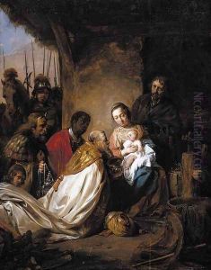 Adoration of the Magi 1658 by Jan De Bray