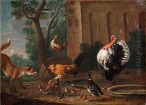 Fox In The Chicken Farm by Jan Weenix