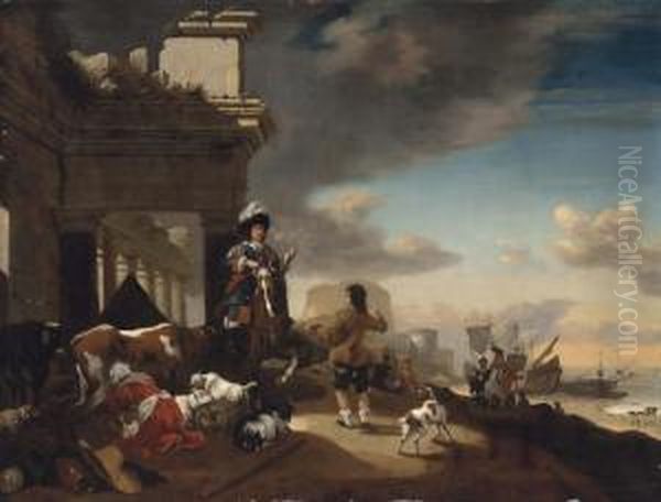 A Coastal Landscape With An Elegant Horseman - view 1