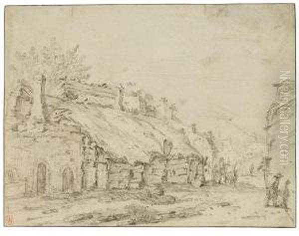 View Of A Village Street With Thatched Cottages - view 1