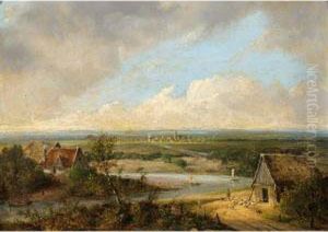 A Panoramic Landscape by Coenraad Alexander Weerts