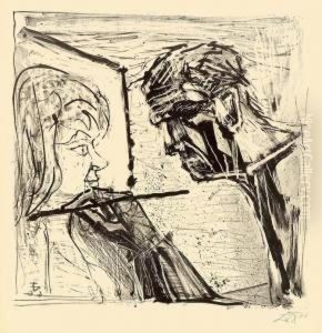 "selbstbildnis Im Profil Beim Malen" by Otto Wegener