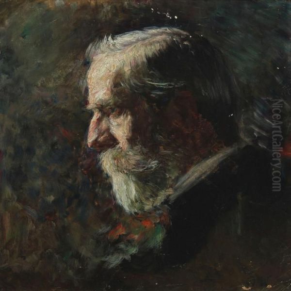 Portrait Of A Gentleman Seated En Face To The Left by Bertha Wegmann