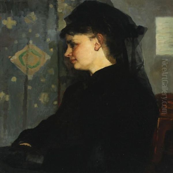 Portrait Of Young Woman In Black - view 1
