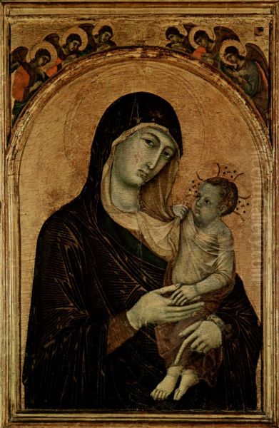 Madonna and Child with Six Angels 1300-05 by Duccio Di Buoninsegna