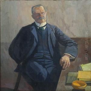 Portrait Of The Prfessor Drmed.carl Lorentzen by Edvard Weie