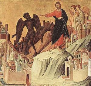 Temptation on the Mount (detail) 1308-11 by Duccio Di Buoninsegna