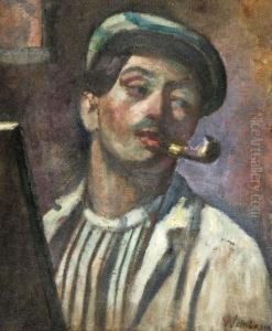 Portrait D'homme A La Pipe by Abraham Weinbaum
