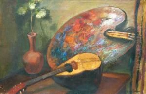 Nature Morte A La Palette by Abraham Weinbaum