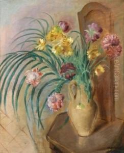 Fleurs Jaunes Dans Un Vase by Abraham Weinbaum