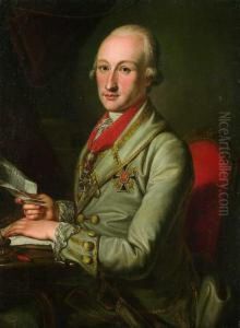 Kurfurst Karl Theodor Von Mannheim In Uniform. by Johann Wilhelm Weinmann