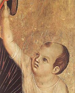 Crevole Madonna (detail) 1283-84 by Duccio Di Buoninsegna
