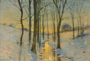 A Winter Landscape by Julian Alden Weir