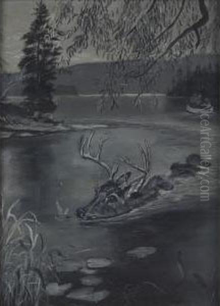 Deer In Water - view 1