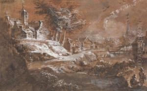Village Au Bord De L'eau by Franz Edmund Weirotter