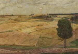 Felder Mit Einem Baum. by Robert Weise