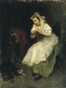 Strickstunde by Joseph Emanuel Weiser