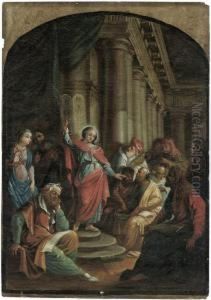 Der Zwolfjahrige Jesus Im Tempel Lehrend by Anton Weiss