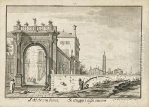 Italienischer Palazzo Mit Staffage by Anton Weiss
