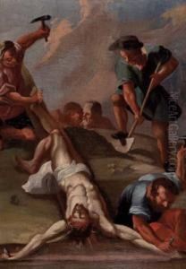 Christus Wird Ans Kreuz Genagelt