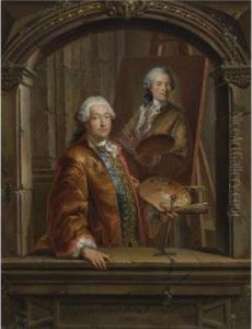 Portrait Of Georges Desmarees (1697-1776) At His Easel Painting A Portrait Of Johann Christian Thomas Winck (1738-1797) by Bartholomaus Ignaz Weiss