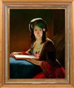 Lesendes Italienisches Madchen Im Kerzenschein