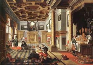 Renaissance Interior with Banqueters 2 by Bartholomeus Van Bassen