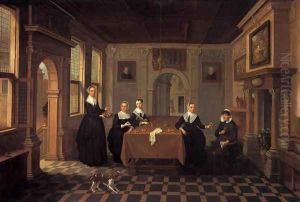 A Company in an Interior by Bartholomeus Van Bassen