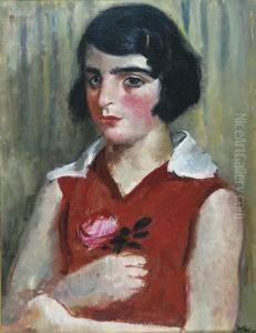 Dziewczyna Z Roza by Wojciech Weiss