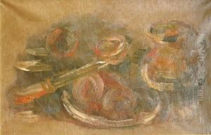 Nature Morte, Fruits Au Couteau by Leon Weissberg