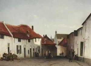 'het Straatje': Daily Activities In A Village Street by Jan Weissenbruch