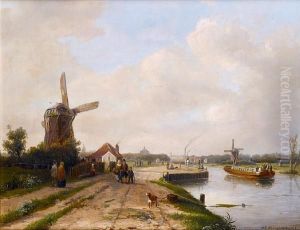 Haarlem With Saint Bavo Cathedral In Thebackground by Jan Weissenbruch