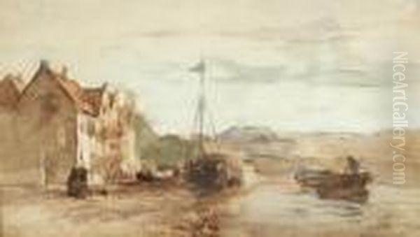 A Moored Vessel In A Canal - view 1