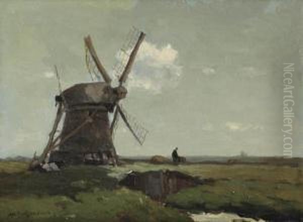 Windmill In A Polder Landscape - view 1