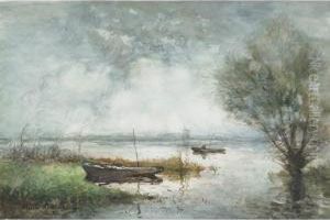 Boatman In A Polder Landscape
