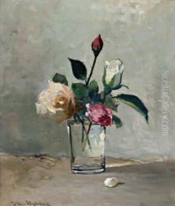 Rozen In Vaasje by Willem Johannes Weissenbruch