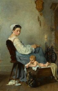 Watching The Kittens by Adolphe Weisz