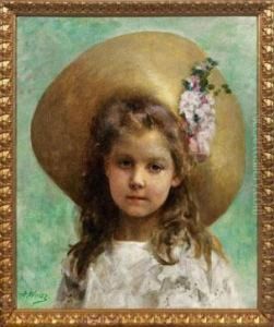 Bildnis Eines Madchens Mit Grosem Sommerhut by Adolphe Weisz