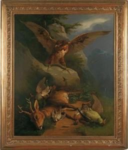 Adler Bei Erlegtem by Eduard Josef Weixlgartner
