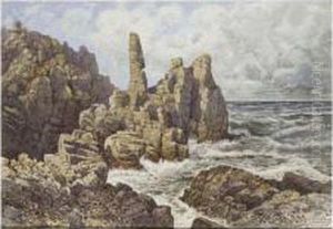 The Cliffs Of Lyse On The Island Of Bornholm, Denmark by Julius Richard Weixlgartner